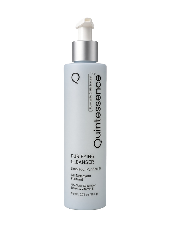 Q-SkinScience® Purifying Cleanser is a non-irritating, soap-free formula designed to thoroughly cleanse the skin without disrupting its natural moisture barrier. 